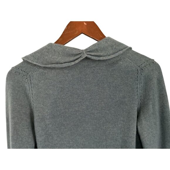 Banana Republic 100% Cashmere Sweater Heather Green Open Front Cardigan - Picture 6 of 9